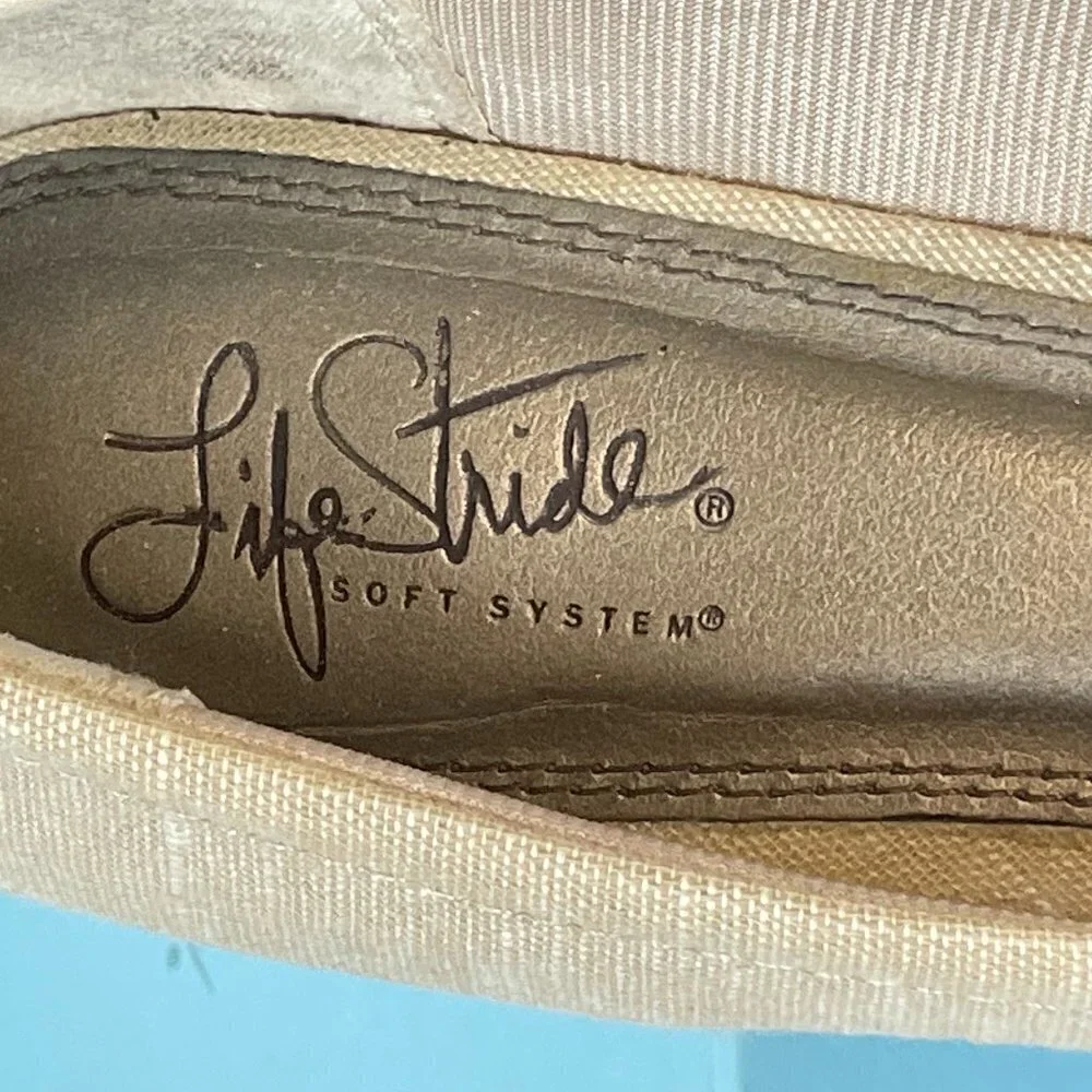 Life Stride Shoes Lioness Tan Tropez Peep Toe Wedge